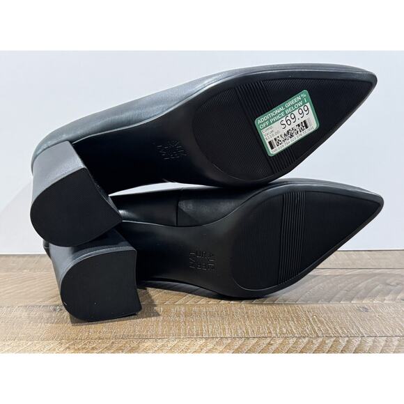 Naturalizer Black - Paden - Chunky Block Heel Pointed Toe Pump - Women's Size 11 - Picture 11 of 11